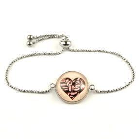   Nemesacél üveglencsés állítható méretű karkötő - horoszkóp, csillagjegy - ha nagyon szereted a kávét - kávé / szív (9700)