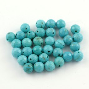   Türkenit (festett magnezit) ásványgyöngy - 6mm-es FAZETTÁLT golyó - 1db