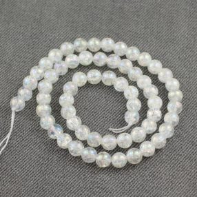   Aura kvarc (hevítéssel roppantott) ásványgyöngy - 6,5mm-es golyó - 1db