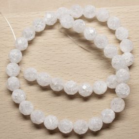   Hegyikristály (hevítéssel roppantott) - 6mm-es FAZETTÁLT golyó - 1db