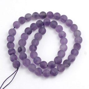   Ametiszt, MATT csiszolású ásványgyöngy - 7,5mm-es golyó - 1db