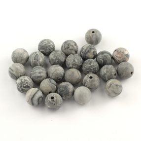   Térkép jáspis, MATT csiszolású ásványgyöngy - 8mm-es golyó - 1db