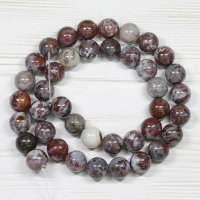   Tarka, vöröses achát ásványgyöngy - 10mm-es golyó - db