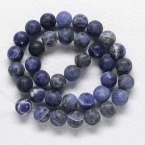   Szodalit, MATT csiszolású ásványgyöngy - 10mm-es golyó - 1db