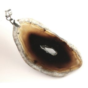 Achát (festett) ásványmedál - 6x3cm-es szelet