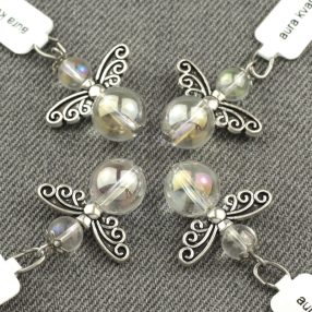 Aura kvarc ásványmedál - 2cm-es angyal / tündér