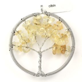 Citrin életfa medál - 5cm-es