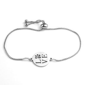   Nemesacél LOVE tappancs mancs állítható méretű karkötő