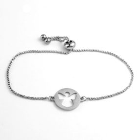 Nemesacél angyal állítható méretű karkötő