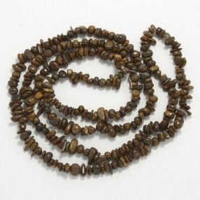   Bronzit ásvány splitter / szemcse - gömbölyített szemű - kb. 80cm-es szál