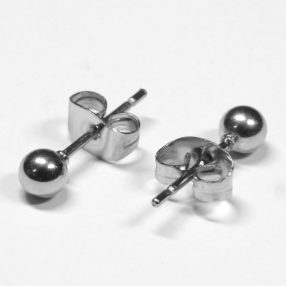 Nemesacél beszúrós fülbevaló - 4mm-es gömb