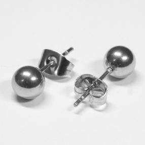 Nemesacél beszúrós fülbevaló - 6mm-es gömb