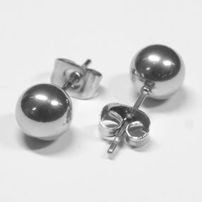 Nemesacél beszúrós fülbevaló - 7mm-es gömb
