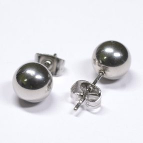 Nemesacél beszúrós fülbevaló - 8mm-es gömb