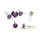 Strasszos fülbevaló nemesacél beszúrós alapon - 4,7mm - amethyst