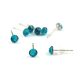 Strasszos fülbevaló nemesacél beszúrós alapon - 4,7mm - blue zircon