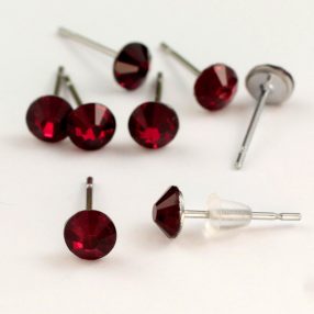   Strasszos fülbevaló nemesacél beszúrós alapon - 4,7mm - rose