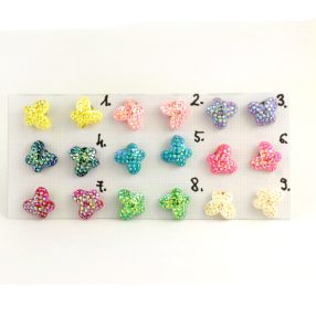 Akril beszúrós fülbevaló (7) meggypiros pillangó