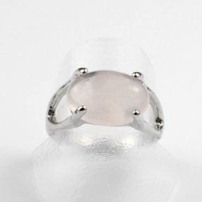   Fém gyűrű befoglalt rózsakvarc ásvánnyal - gyűrűméret: 17,5mm