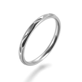   Nemesacél 1,7mm szélességű metszett karikagyűrű - 15-15,5mm