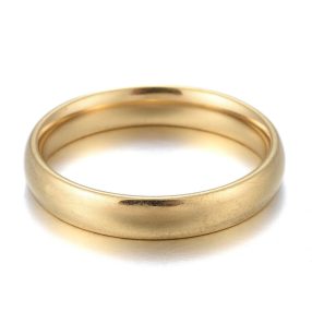   Nemesacél 4mm szélességű karikagyűrű, arany színű - méret: 7 (17,4mm)