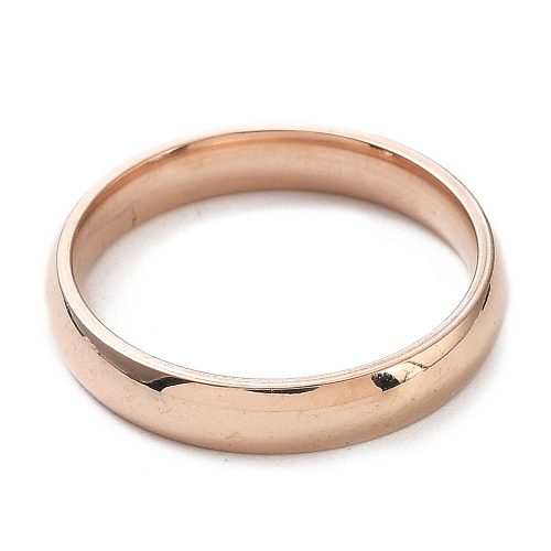 Nemesacél 4mm szélességű karikagyűrű, rózsaarany színű - méret: 10 (19,9mm)