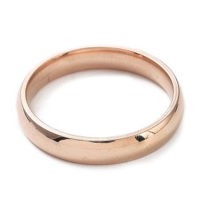   Nemesacél 4mm szélességű karikagyűrű, rózsaarany színű - méret: 5 (15,7mm)