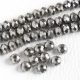 Üveg kristálygyöngy fazettált fánk kb. 6x8mm-es teljesen fedett, metálfényű nikkel színű