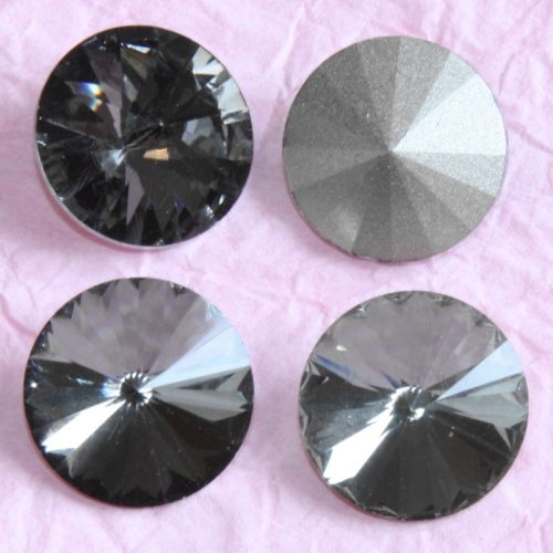 Távolkeleti kristály rivoli 18mm-es - sötétszürke (Black Diamond)