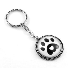 Üveglencsés kulcstartó - tappancs mancs (0204)