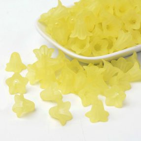   Akril virág (harangvirág) - 12x16mm-es áttetsző matt sárga