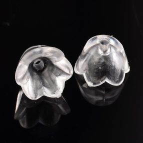   Akril virág (gyöngyvirág) - 7x10mm-es átlátszó színtelen