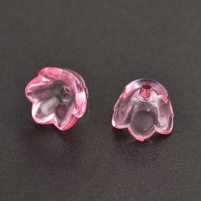   Akril virág (gyöngyvirág) - 7x10mm-es átlátszó rózsaszín