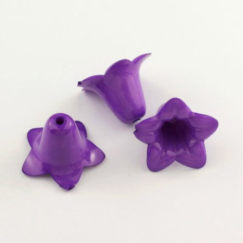 Akril virág (harangvirág) - 12x17mm-es telt lila