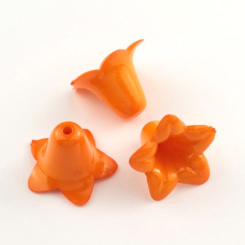 Akril virág (harangvirág) - 12x17mm-es telt narancssárga