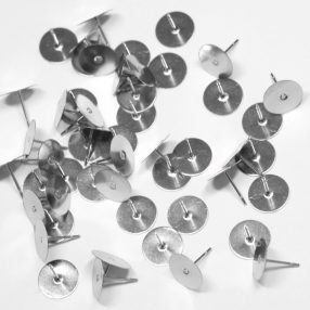   Nemesacél beszúrós fülbevaló alap - 10mm-es ragasztható felülettel - 1 pár