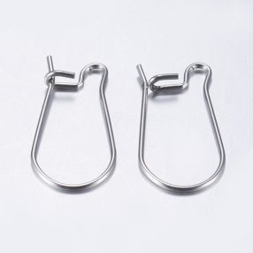   Nemesacél 20x10mm-es akasztós fülbevaló alap - 1 pár (2db)