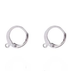 Nemesacél francia kapcsos karika fülbevaló alap - 1 pár