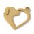 Nemesacél medál / fityegő - 15x13x1mm-es arany színű kutya-szív