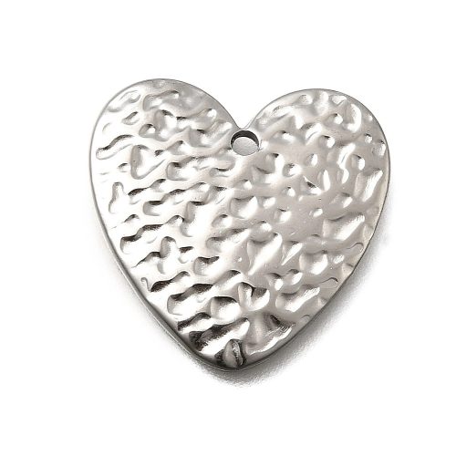 Nemesacél medál / fityegő - 22x22x2mm-es szív