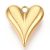 Nemesacél medál / fityegő - 13,5x11x3,5mm-es 18k aranyozott szív