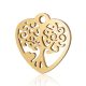 Nemesacél medál / fityegő - 15,5x15,5x1mm-es arany színű életfa szív