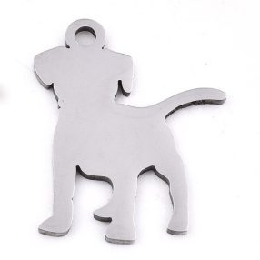 Nemesacél medál / fityegő - 17x14x1mm-es kutya