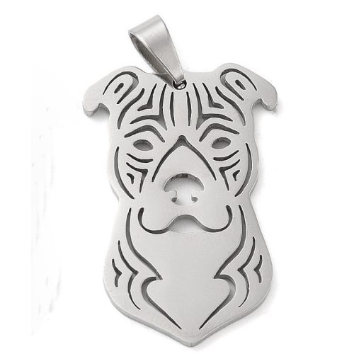 Nemesacél medál - 30x20x1mm-es staffordshire terrier kutya