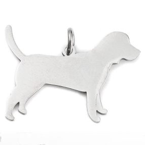 Nemesacél medál - 21,5x30,5x1mm-es kutya