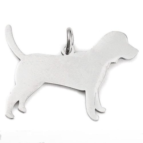 Nemesacél medál - 21,5x30,5x1mm-es kutya