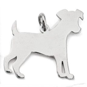 Nemesacél medál - 23x26x1mm-es kutya