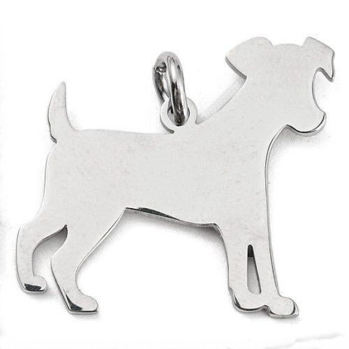 Nemesacél medál - 23x26x1mm-es kutya