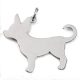 Nemesacél medál - 25,5x31x1,5mm-es csivava kutya