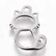 Nemesacél medál / fityegő - 12x8x1mm-es cica